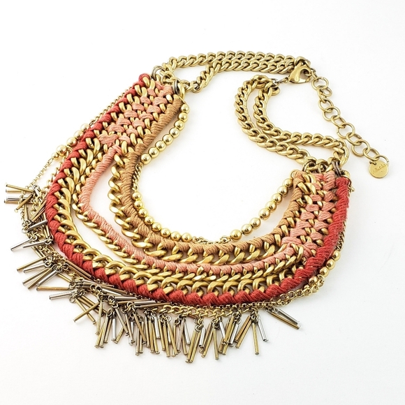 Stella & Dot Statement Necklace Multi Chain - Picture 1 of 8
